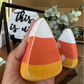 Candy corn wood block