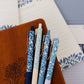 French Blue Floral Pen Set