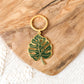 Monstera Leaf Metal Keychain 2x2 in.