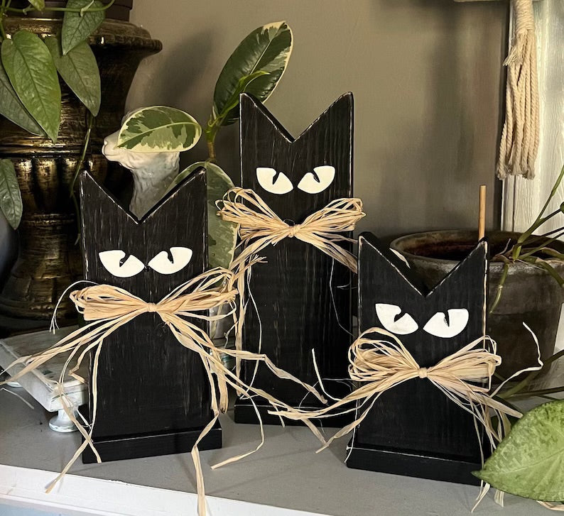 Primitive Cats wood decor