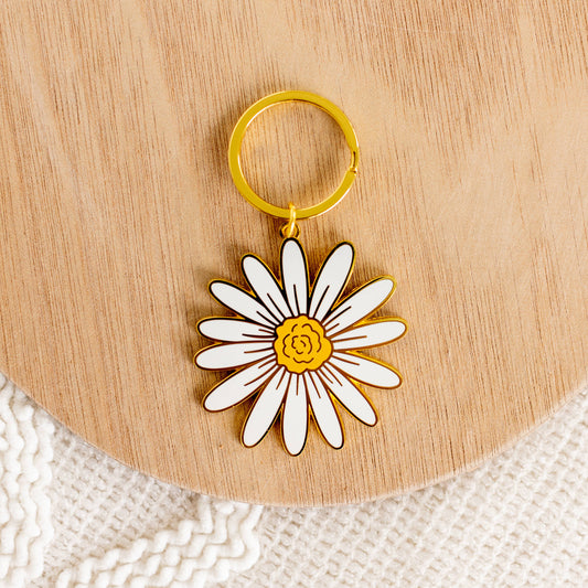 Daisy Metal Keychain 2x2 in.