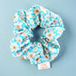 Scrunchie - Blue Daisy Pattern