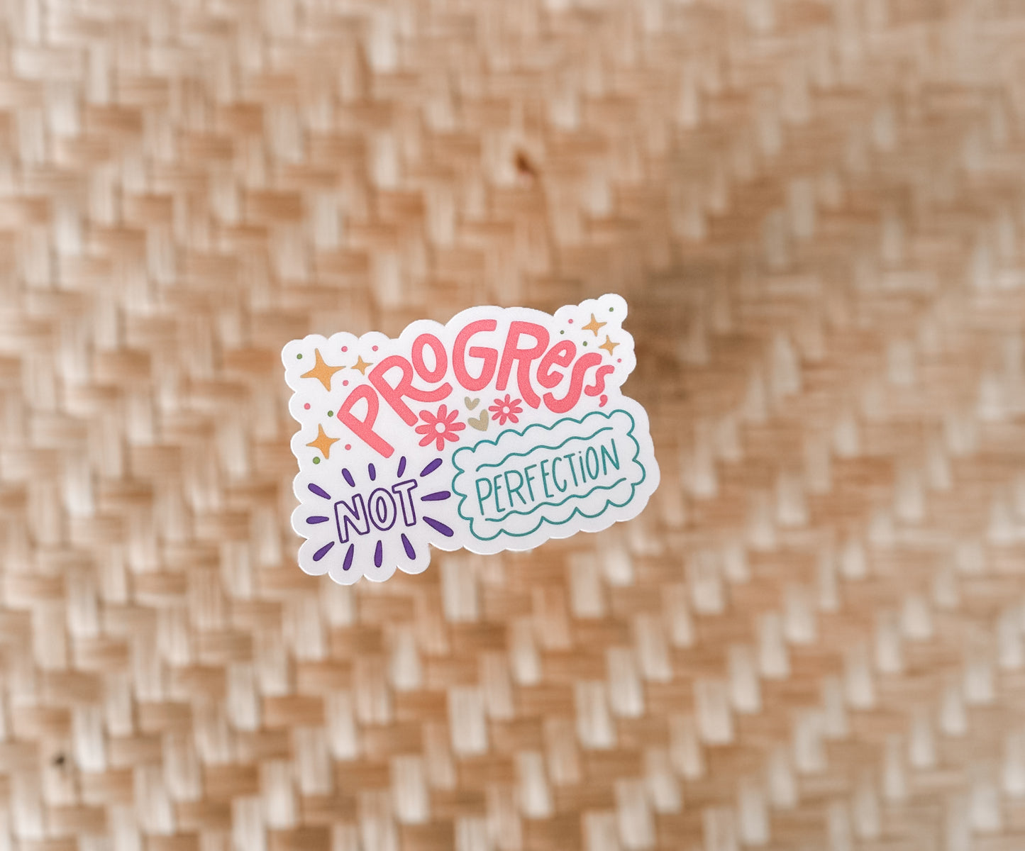 Progress not Perfection waterproof sticker