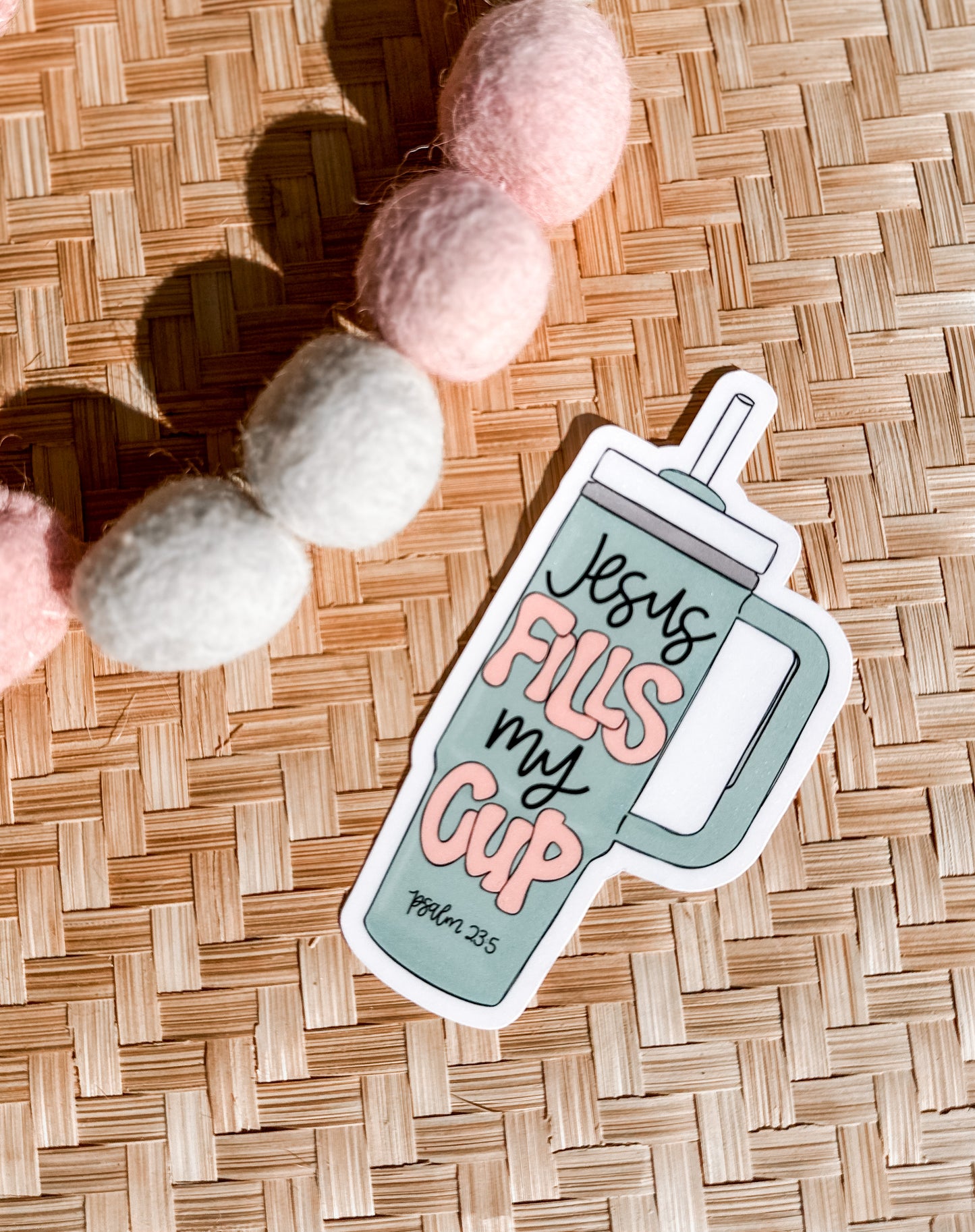 Jesus fills my cup waterproof sticker