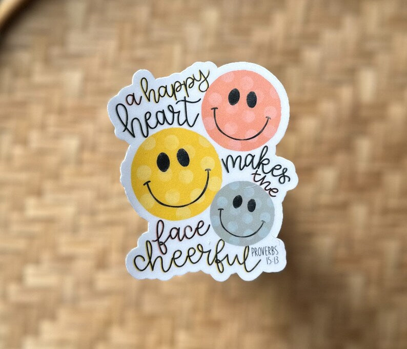 A happy heart makes the face cheerful waterproof sticker